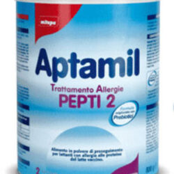 Aptamil Pepti 2, alimento dietetico studiato per offrire al bambino la protezione delle fibre probiotiche nei casi in cui risulti esservi intolleranza od allergia alle proteine del latte vaccino