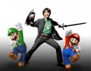 Il creatore del Nintendo DS con i suoi eroi Mario e Luigi!