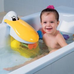 Pelly Fun,un divertente contenitore per i giochi galleggianti del bambino e che durante il bagno degli adulti può essere ruotato verso l’esterno